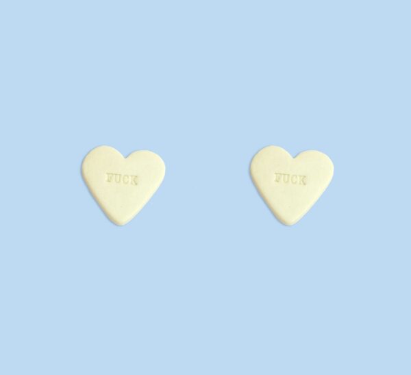 stook-earings-candy-heart-yellow-fuck