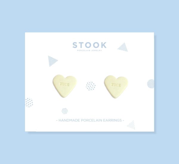 stook-earings-candy-heart-yellow-fuck