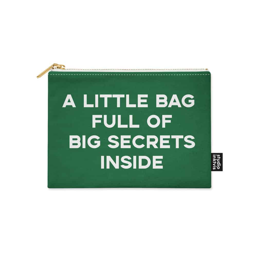 Studio Inktvis Etui - Little bag full of big secrets groen