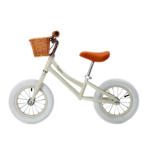 baghera-loppfiets-beige-met-helm