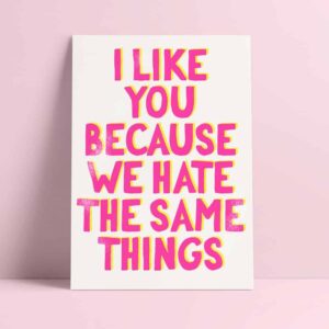 studio-inktvis-riso print-i-like you because-we-hate-the-same-things