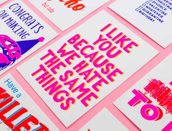 studio-inktvis-riso print-i-like you because-we-hate-the-same-things