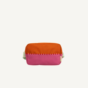 sticky lemon fanny pack in de kleuren oranje en roze met mintgroene band